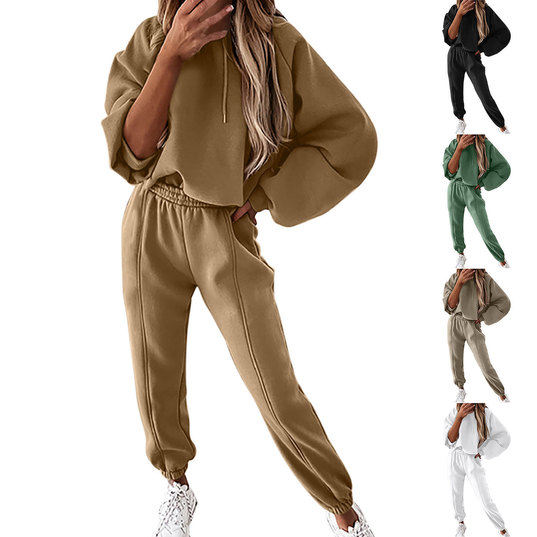 Damernas avslappnade oversized sweatshirt set med hög midja och huva Mirla-Eva Jonsson