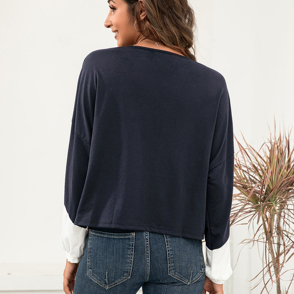 Damernas avslappnade oversized t-shirt med färgblockdesign och rundhalsflick Eva Jonsson-Eva Jonsson