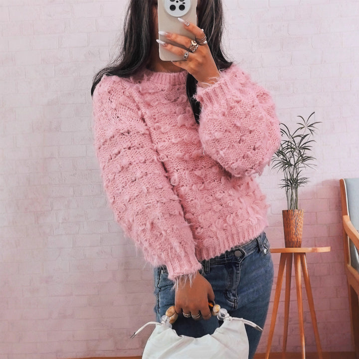 Damernas avslappnade oversized-tröja i strukturerat material med unik design Eva Jonsson-Eva Jonsson