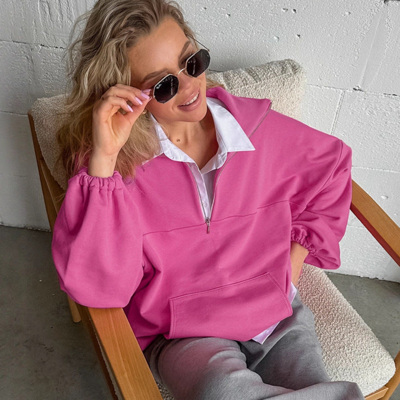 Damernas avslappnade oversized tröja med ståkrage Mirla-Eva Jonsson