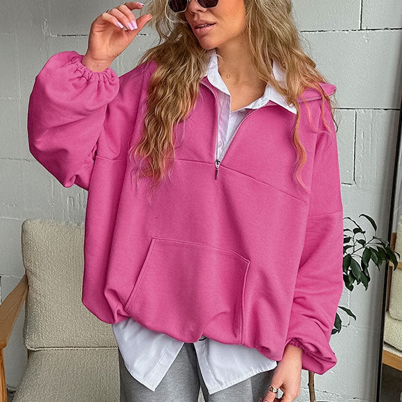 Damernas avslappnade oversized tröja med ståkrage Mirla-Eva Jonsson