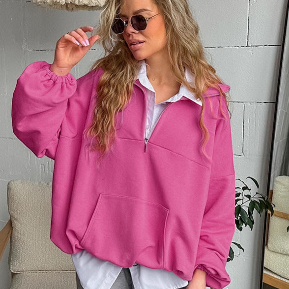 Damernas avslappnade oversized tröja med ståkrage Mirla-Eva Jonsson