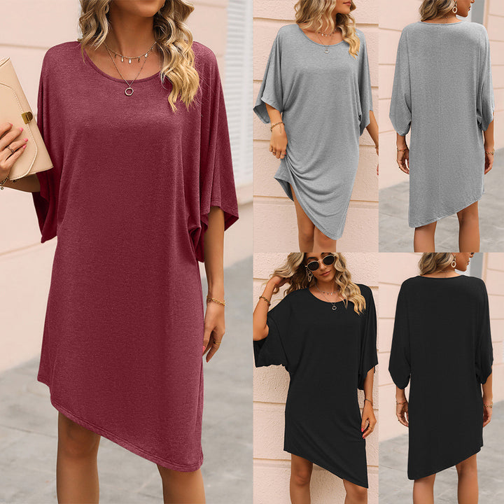 Damernas avslappnade oversized tunika-klänning med sidofickor och mjukt jersey-design Eva Jonsson-Eva Jonsson