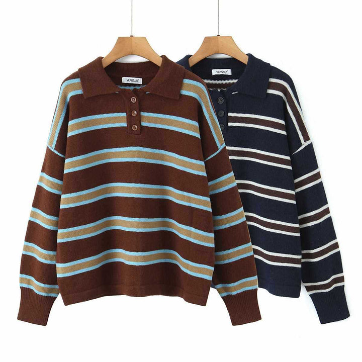 Damernas avslappnade polotröja pullover Mirla-Eva Jonsson