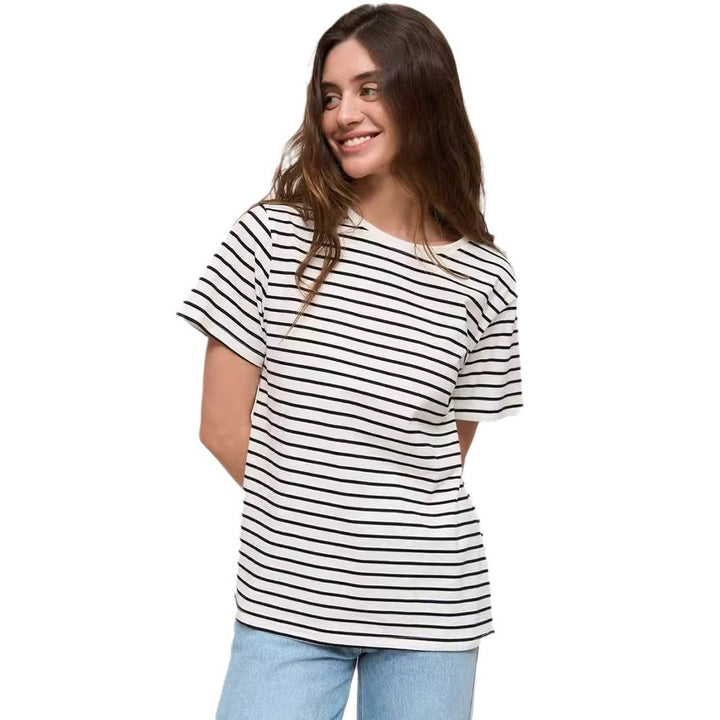 Damernas avslappnade randiga T-shirt Mirla-Eva Jonsson