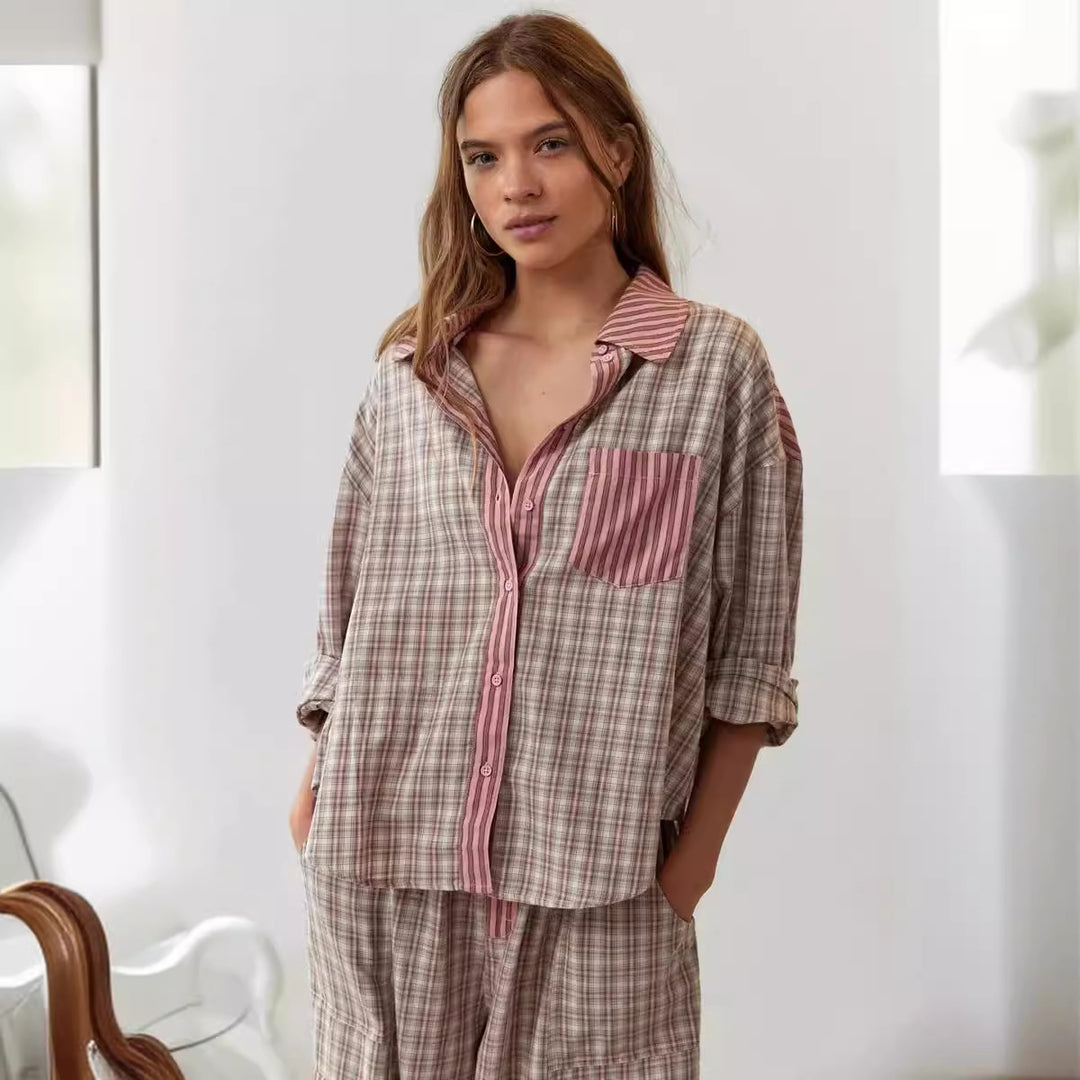 Damernas avslappnade rutiga byxdress Mirla-Eva Jonsson