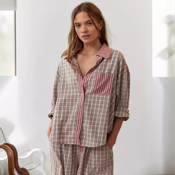 Damernas avslappnade rutiga byxdress Mirla-Eva Jonsson