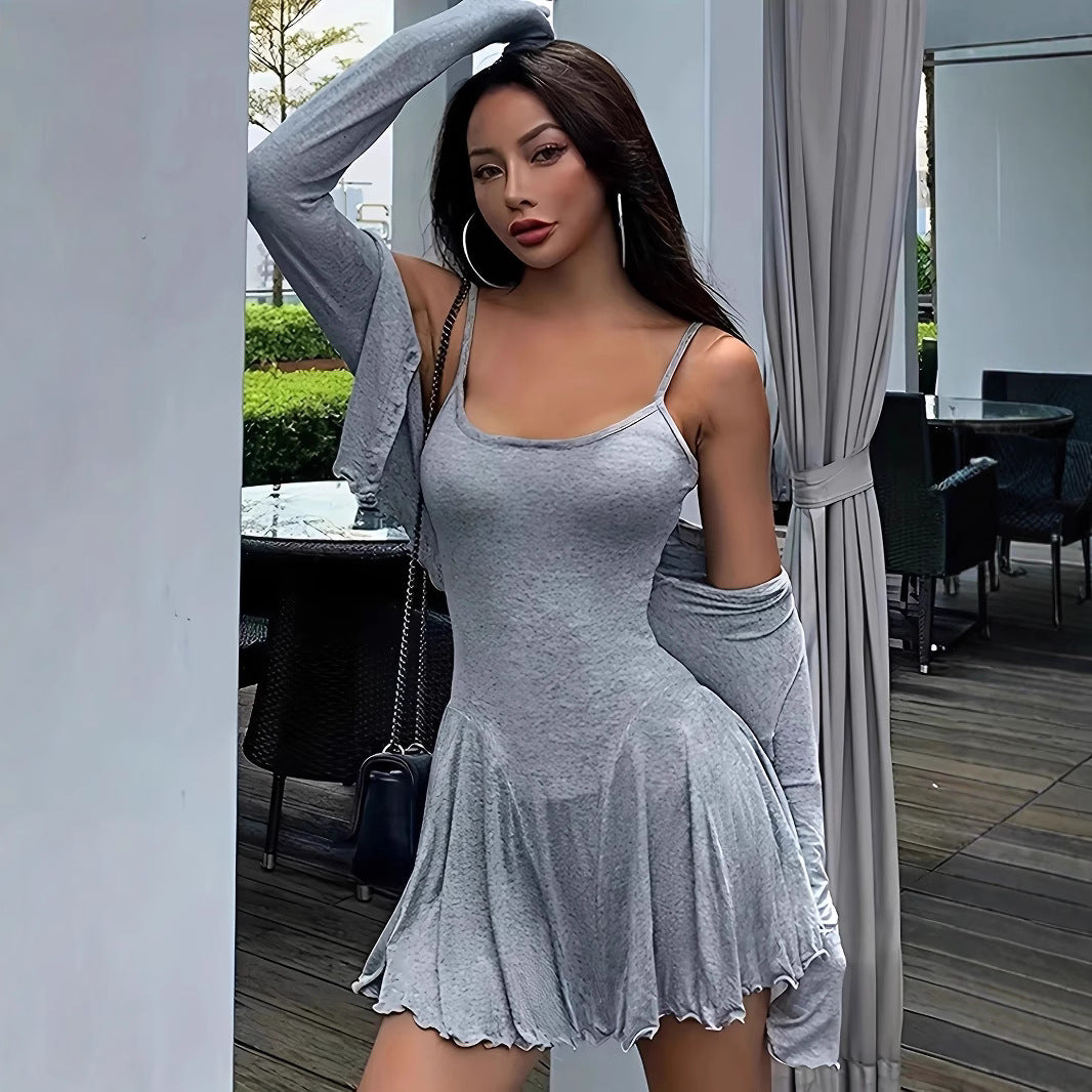 Damernas avslappnade set med långärmad blus och flytande kjol Mirla-Eva Jonsson