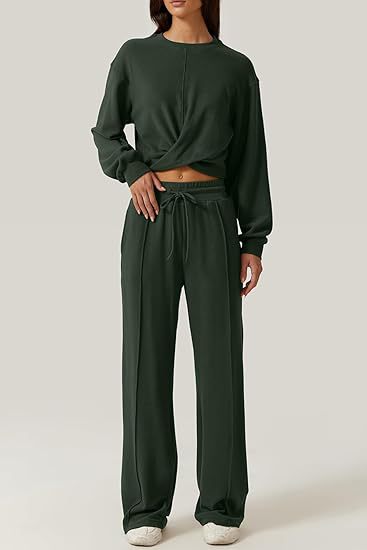 Damernas avslappnade sport-loungewear-set med lös passform och hög midja byxor Eva Jonsson-Eva Jonsson