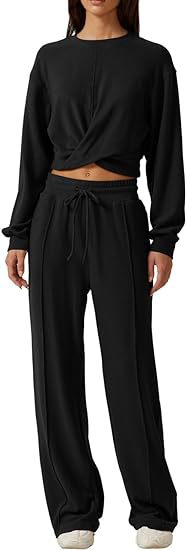 Damernas avslappnade sport-loungewear-set med lös passform och hög midja byxor Eva Jonsson-Eva Jonsson