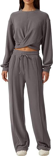 Damernas avslappnade sport-loungewear-set med lös passform och hög midja byxor Eva Jonsson-Eva Jonsson