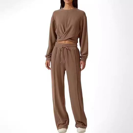 Damernas avslappnade sport-loungewear-set med lös passform och hög midja byxor Eva Jonsson-Eva Jonsson