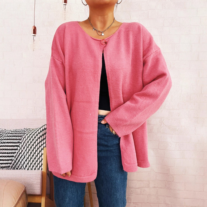 Damernas avslappnade stickad cardigan med öppen skärning och mjuka material Mirla-Eva Jonsson