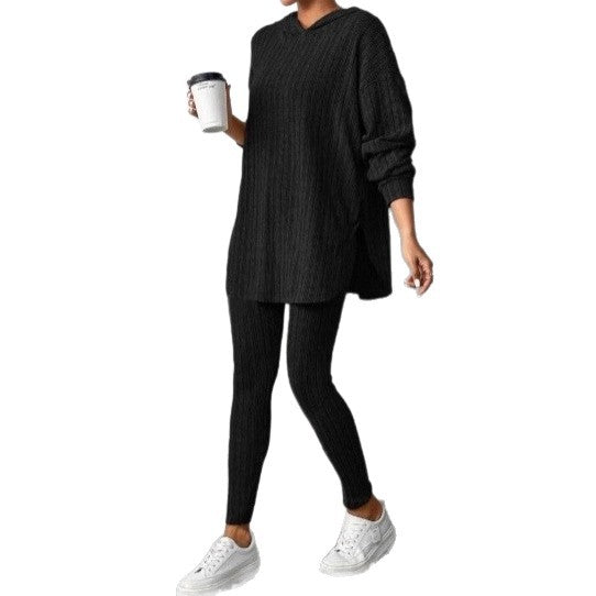 Damernas avslappnade stickat set med oversized tröja och leggings Mirla-Eva Jonsson