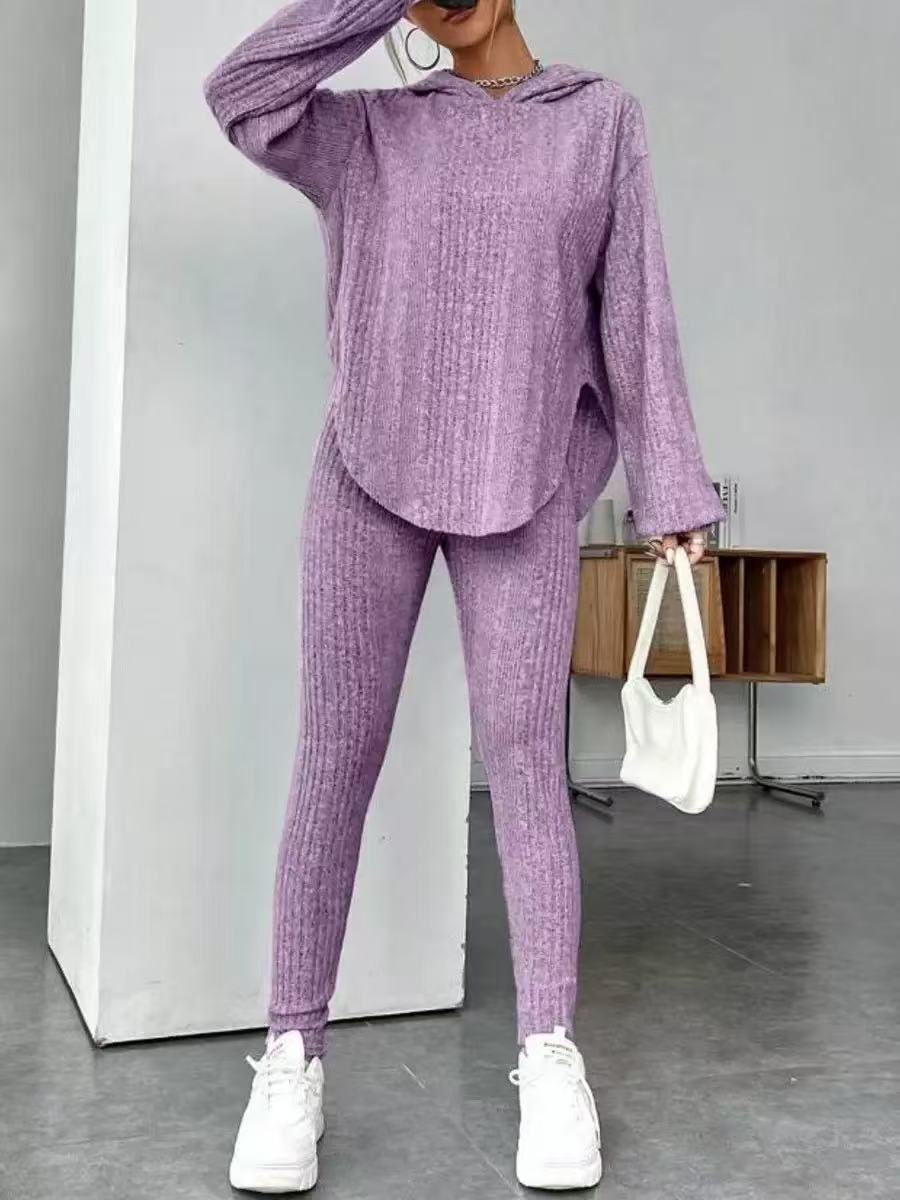 Damernas avslappnade stickat set med oversized tröja och leggings Mirla-Eva Jonsson