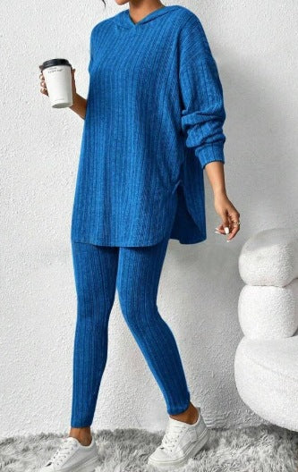 Damernas avslappnade stickat set med oversized tröja och leggings Mirla-Eva Jonsson