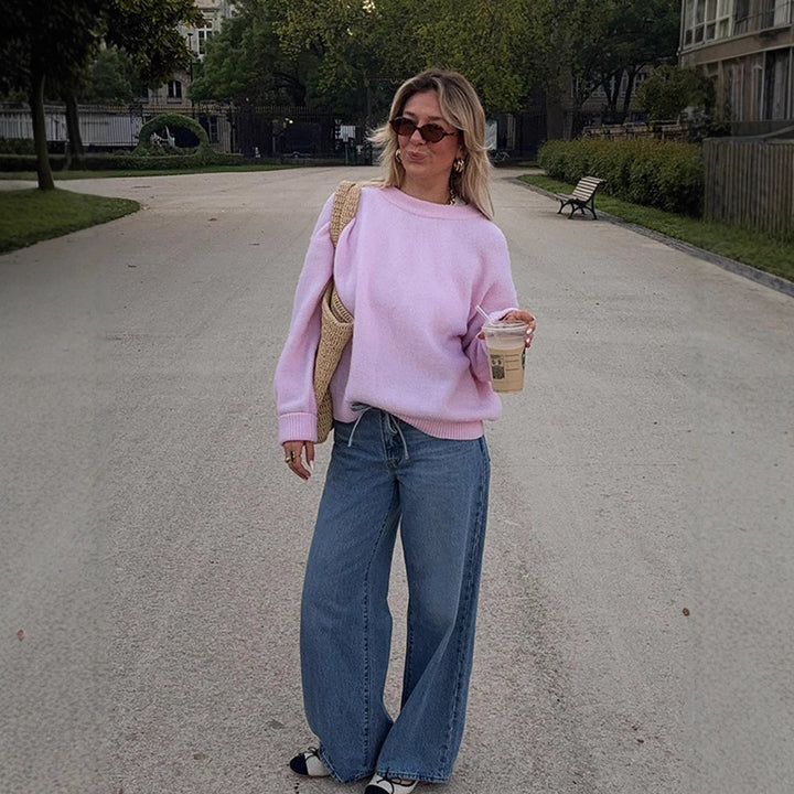 Damernas avslappnade sweater med oversized snitt och skön bomullsblandning Mirla-Eva Jonsson
