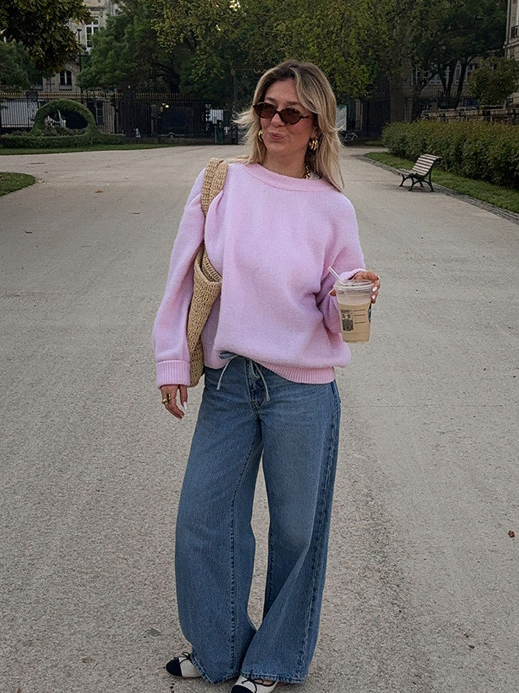 Damernas avslappnade sweater med oversized snitt och skön bomullsblandning Mirla-Eva Jonsson
