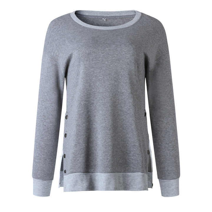 Damernas avslappnade sweatpullover med sidoknappar Mirla-Eva Jonsson