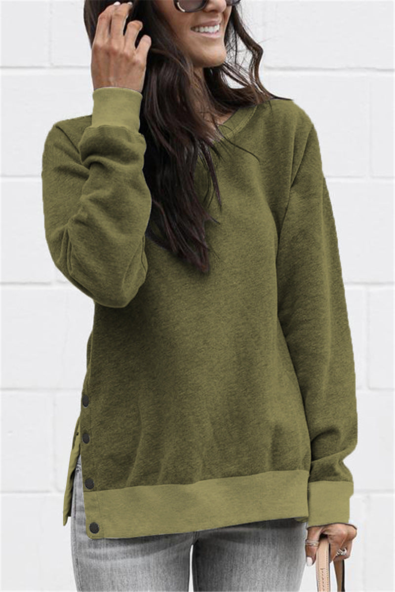 Damernas avslappnade sweatpullover med sidoknappar Mirla-Eva Jonsson