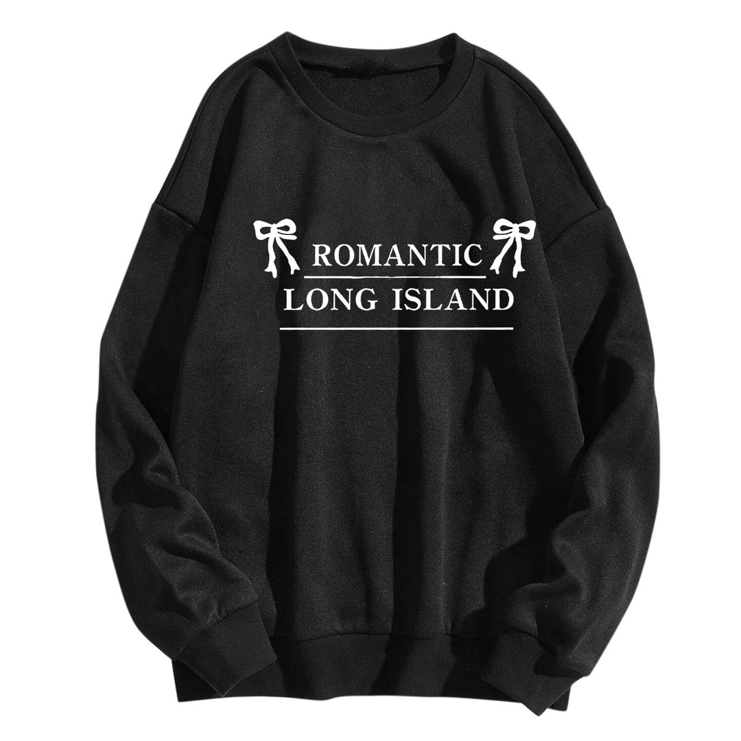 Damernas avslappnade sweatshirt med romantisk text Mirla-Eva Jonsson