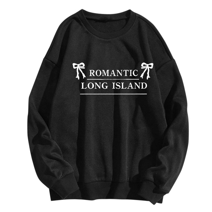 Damernas avslappnade sweatshirt med romantisk text Mirla-Eva Jonsson