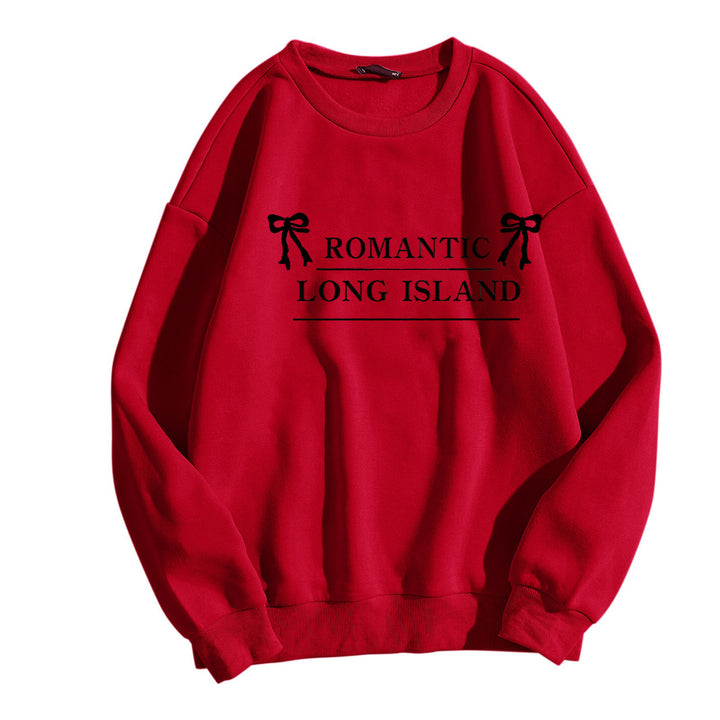Damernas avslappnade sweatshirt med romantisk text Mirla-Eva Jonsson