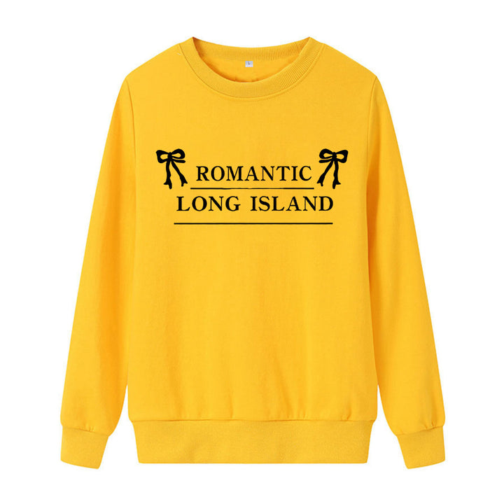 Damernas avslappnade sweatshirt med romantisk text Mirla-Eva Jonsson