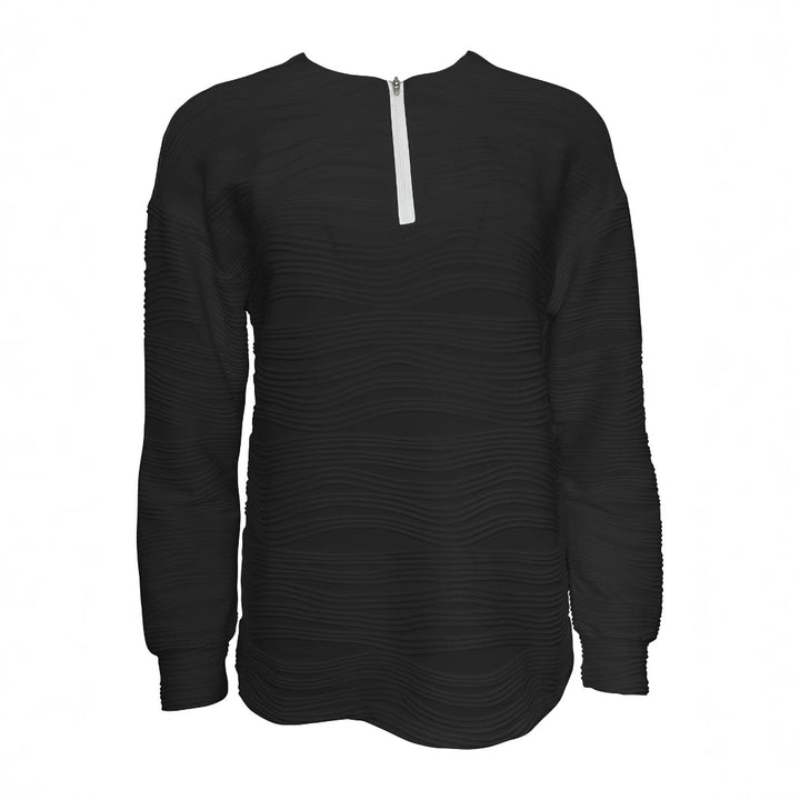 Damernas avslappnade sweatshirt med strukturerad design och dragkedja Mirla-Eva Jonsson