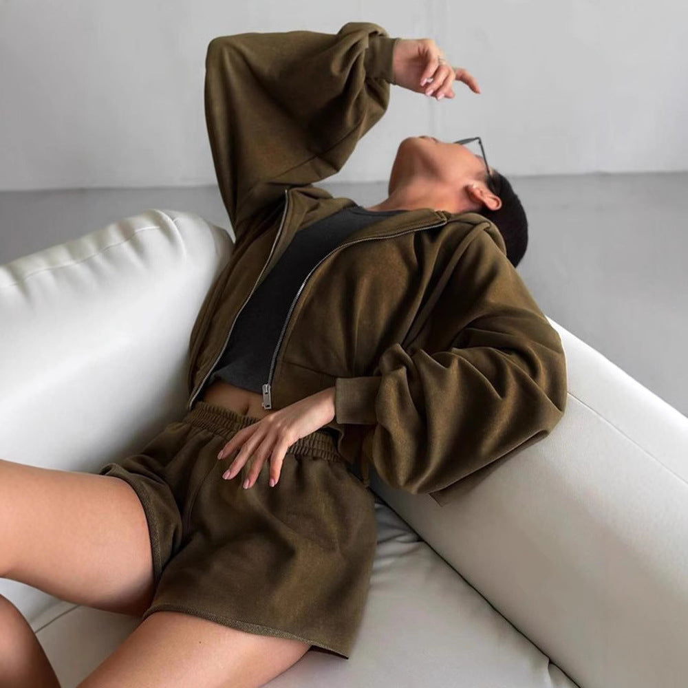Damernas avslappnade sweatsuit med överflödig tyg och hög krage Eva Jonsson-Eva Jonsson