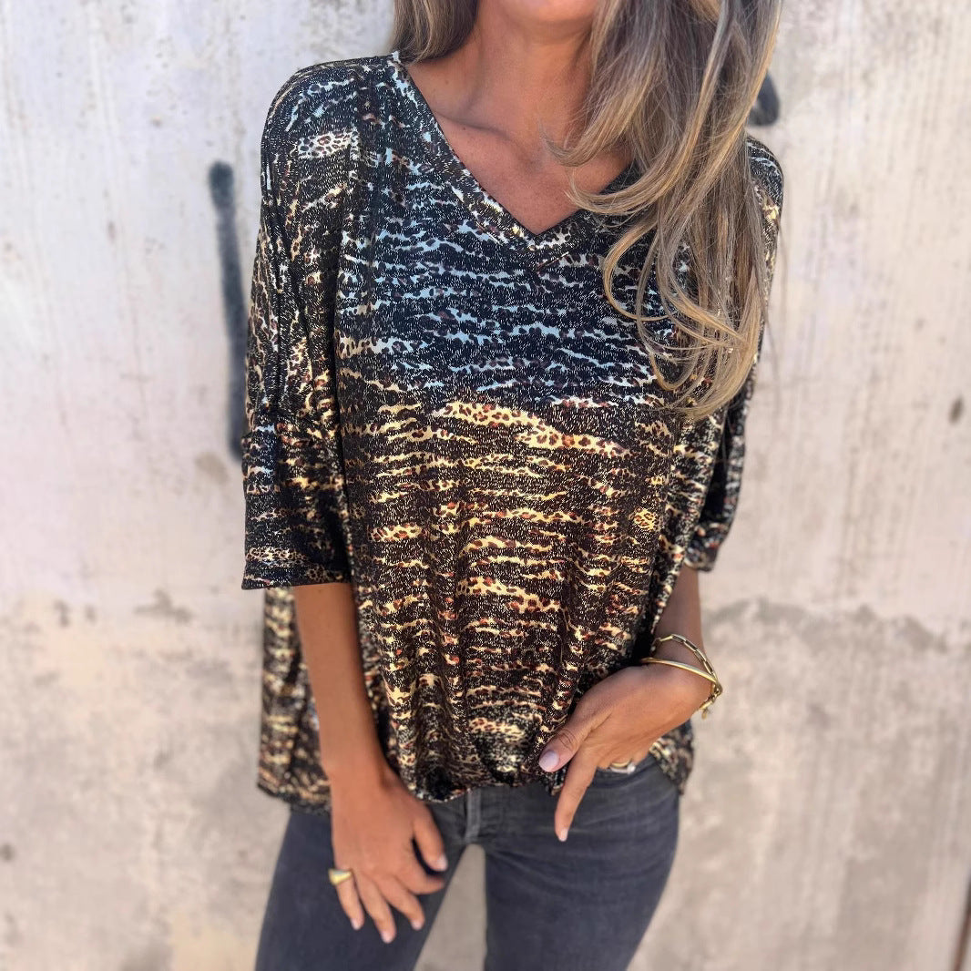 Damernas avslappnade topp med elegant mönster Mirla-Eva Jonsson