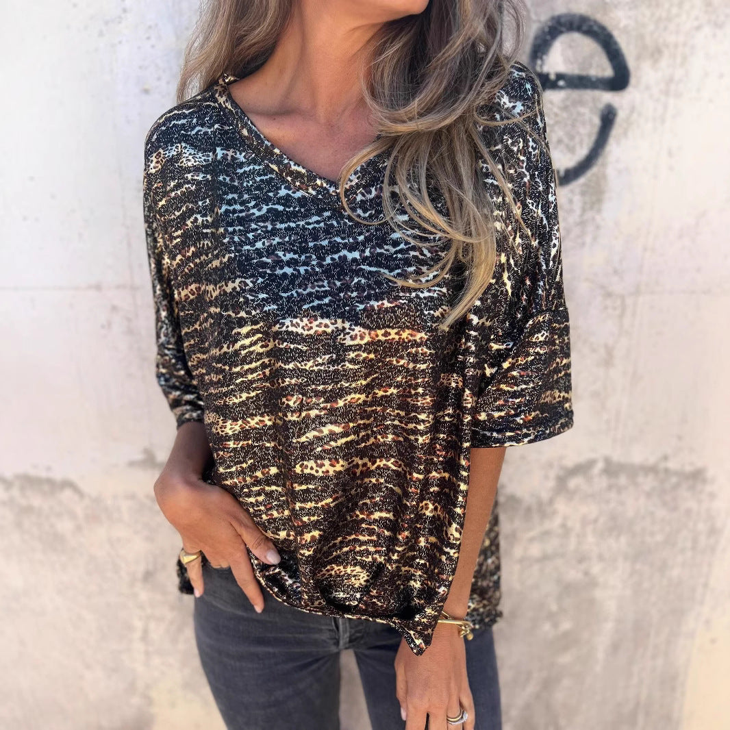 Damernas avslappnade topp med elegant mönster Mirla-Eva Jonsson