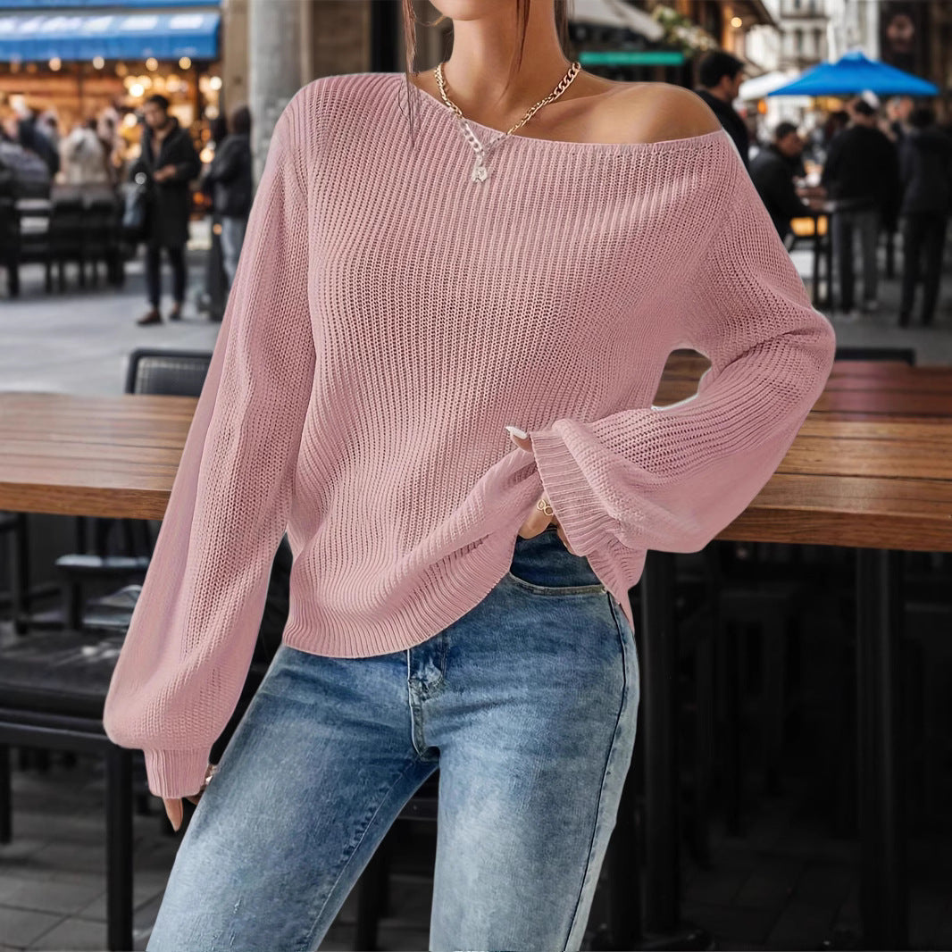 Damernas avslappnade tröja med asymmetrisk skärning och överlappande axlar Mirla-Eva Jonsson