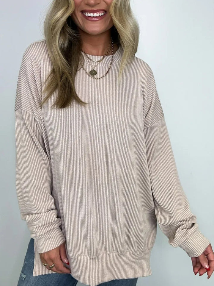 Damernas avslappnade tröja med struktur Mirla-Eva Jonsson