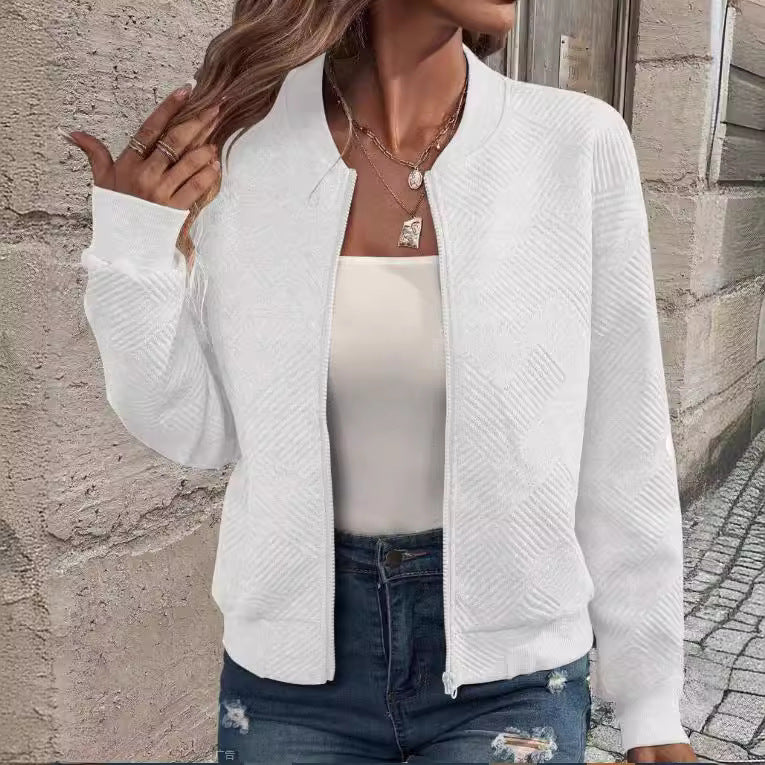 Damernas avslappnade zip-jacka med strukturerad design Eva Jonsson-Eva Jonsson