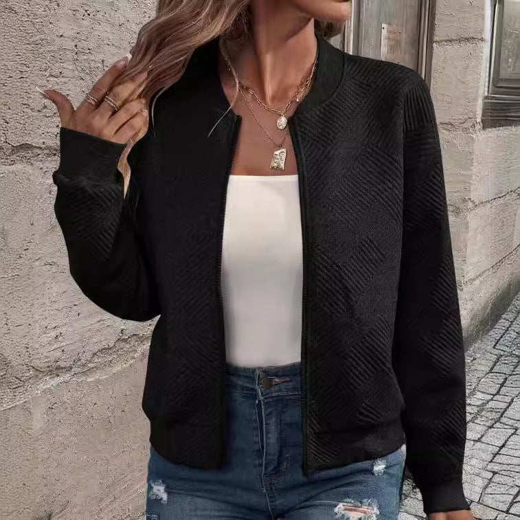 Damernas avslappnade zip-jacka med strukturerad design Eva Jonsson-Eva Jonsson