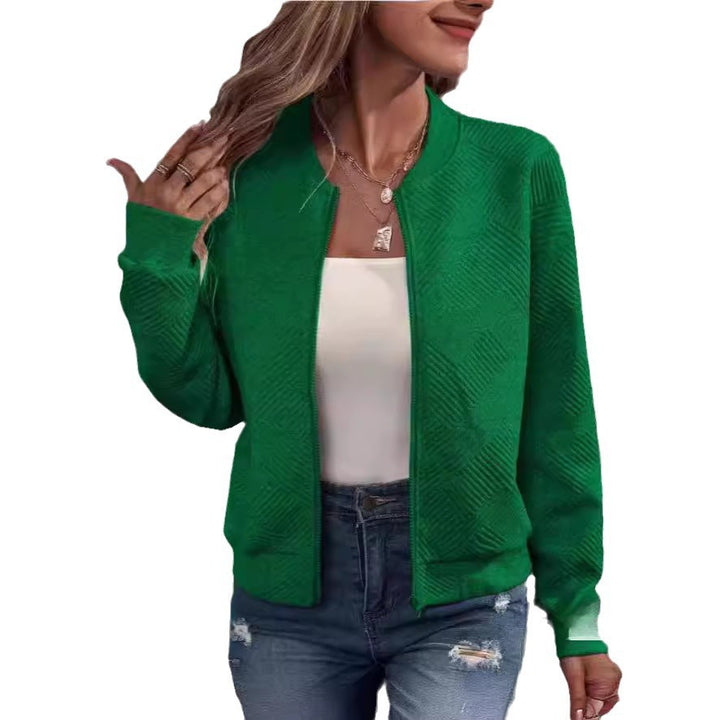 Damernas avslappnade zip-jacka med strukturerad design Eva Jonsson-Eva Jonsson