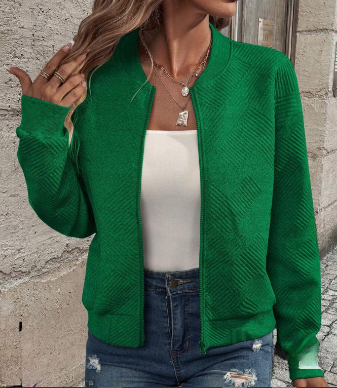 Damernas avslappnade zip-jacka med strukturerad design Eva Jonsson-Eva Jonsson