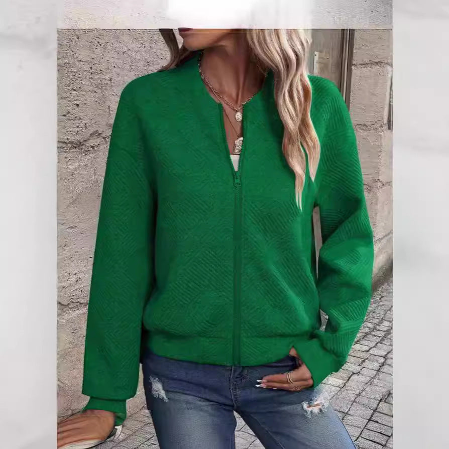 Damernas avslappnade zip-jacka med strukturerad design Eva Jonsson-Eva Jonsson