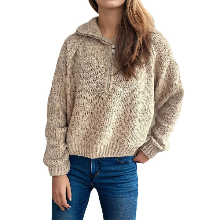 Damernas avslappnade zip-tröja med oversized skärning och hög krage Eva Jonsson-Eva Jonsson