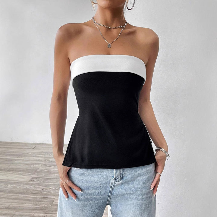 Damernas bandeau-top med elegant färgblockdesign Mirla-Eva Jonsson