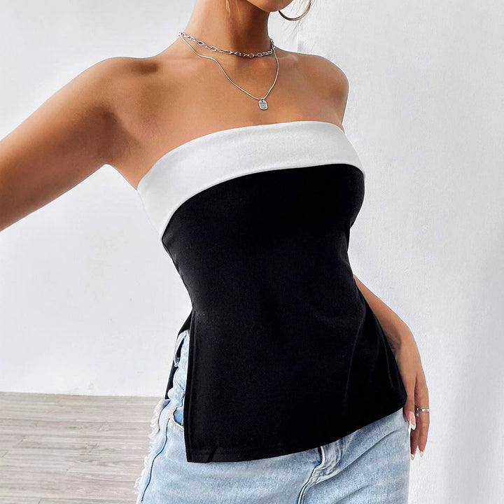 Damernas bandeau-top med elegant färgblockdesign Mirla-Eva Jonsson