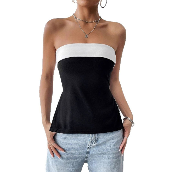 Damernas bandeau-top med elegant färgblockdesign Mirla-Eva Jonsson