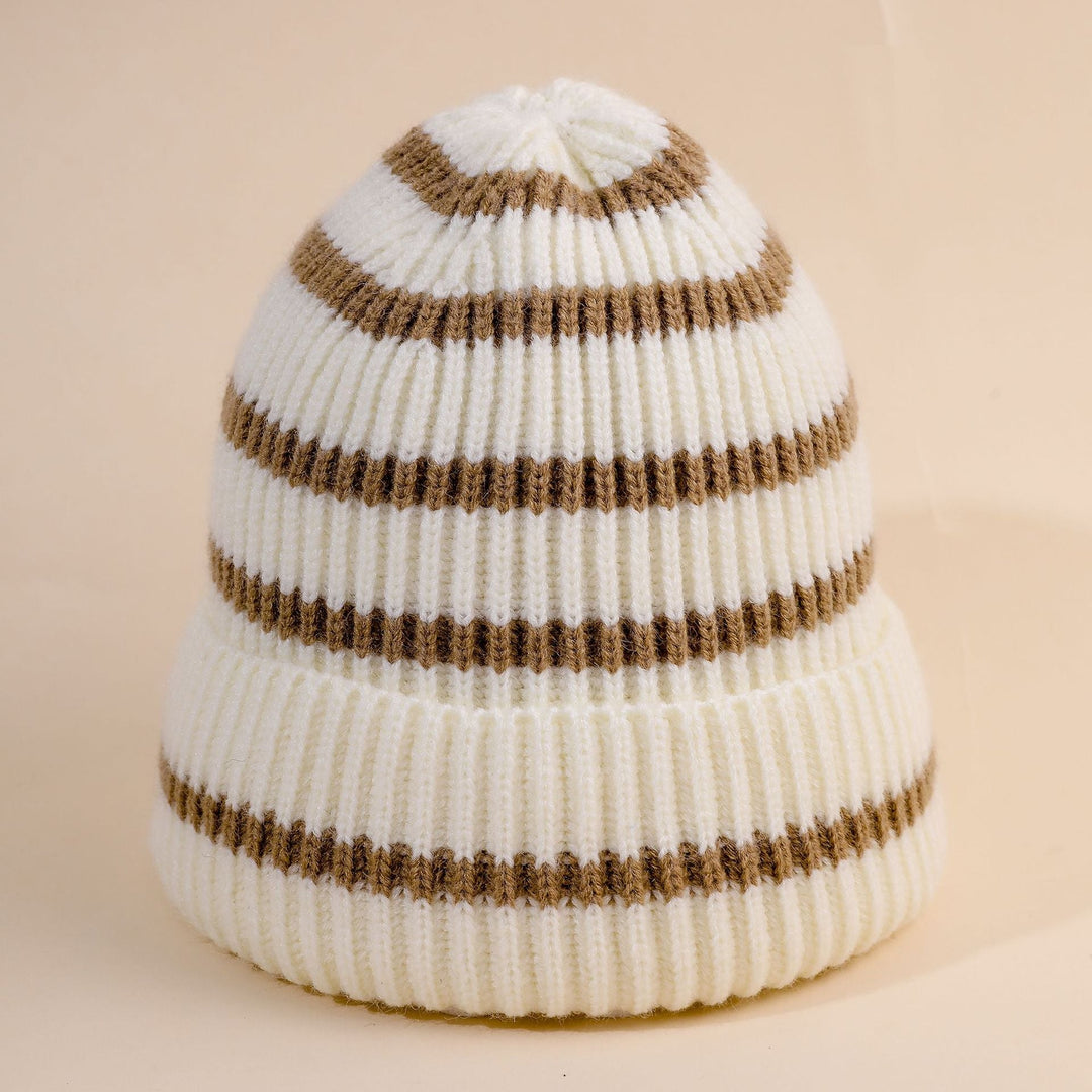 Damernas beanie-hatt med randig design och mjukt innerfoder Mirla-Eva Jonsson