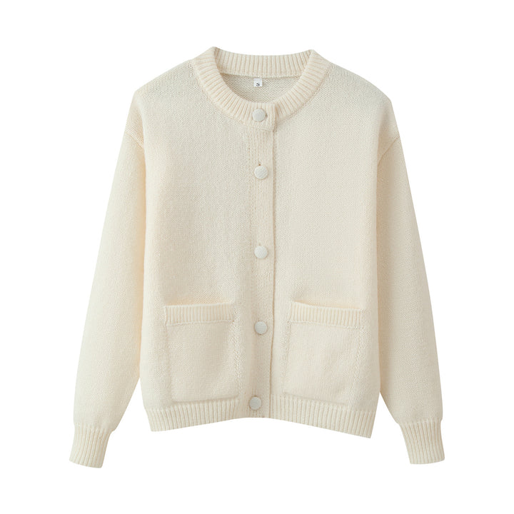 Damernas bekväma cardigan med knäppning och praktiska fickor Mirla-Eva Jonsson