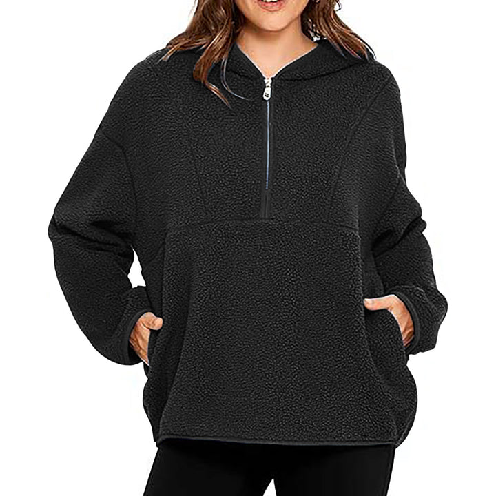 Damernas bekväma fleece-tröja med känguruficka Mirla-Eva Jonsson