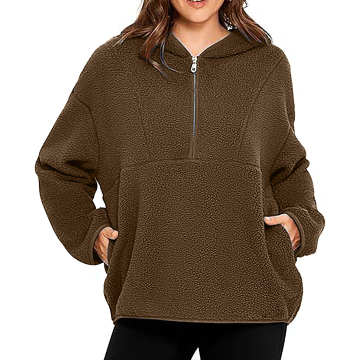 Damernas bekväma fleece-tröja med känguruficka Mirla-Eva Jonsson
