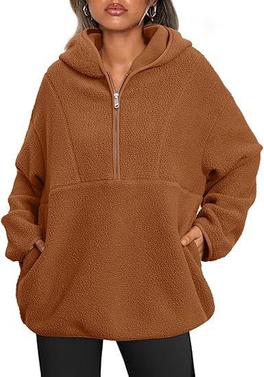 Damernas bekväma fleece-tröja med känguruficka Mirla-Eva Jonsson