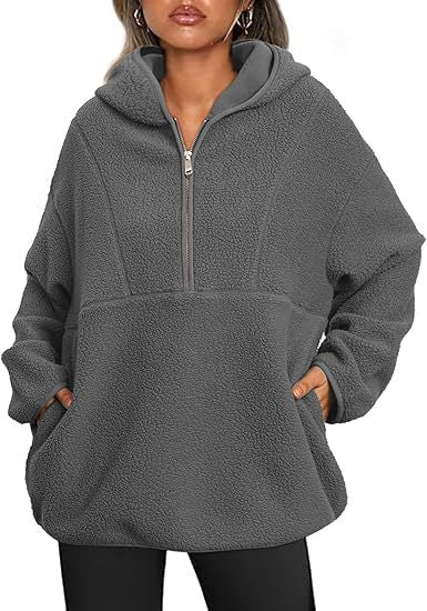 Damernas bekväma fleece-tröja med känguruficka Mirla-Eva Jonsson