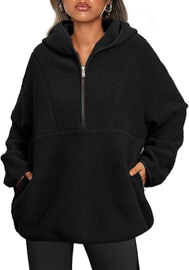 Damernas bekväma fleece-tröja med känguruficka Mirla-Eva Jonsson